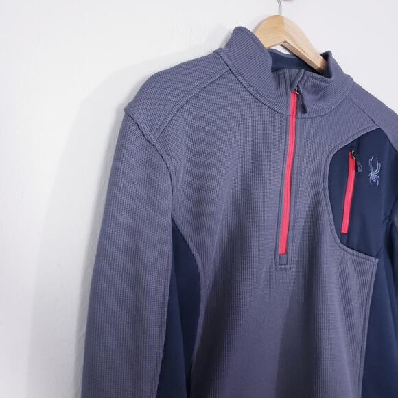 Spyder Men's Bandit Stryke Half Zip Pullover Sweater Fleece XL Grey - Picture 7 of 10